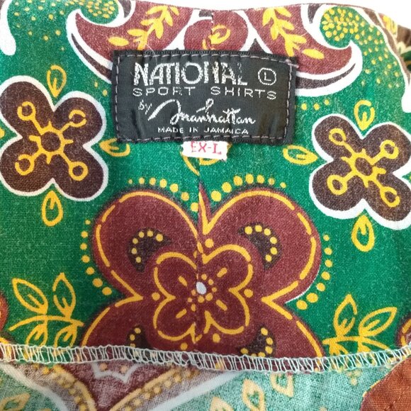 Vintage Jamaican Dashiki Tunic Shirt Size Large Pockets Hippie Boho Blue - Picture 11 of 13